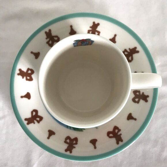 Shinzi Katoh Design by Kisshoh "Snowman Home" Christmas Mug & Saucer Plate 6 1/2 - Picture 2 of 8